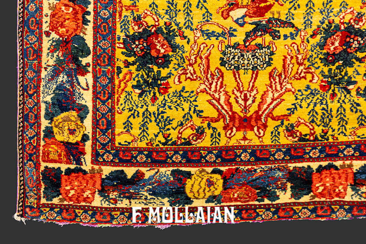 Senneh Warp Silk All-Over “Gol-Farang” Antique Persian Rug n°:95075238